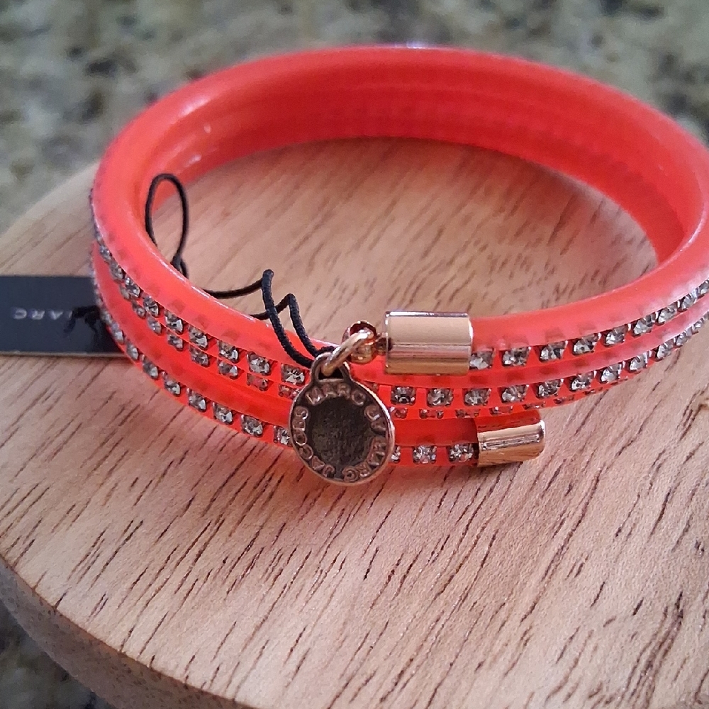 Marc Jacobs Vibrant Orange Bracelet with Crystal Details